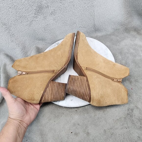 Gianni Bini Shoes Womens Size 9 Brown Suede Chunky Heel Side Zip Ankle Booties * - Picture 6 of 13